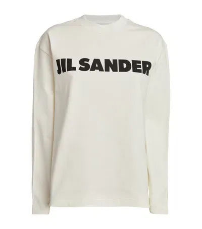 Jil Sander Long-sleeve Logo T-shirt In White