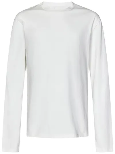 Jil Sander Long-sleeved Crewneck T-shirt In White