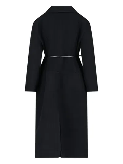 Jil Sander Long Wool Coat In Black