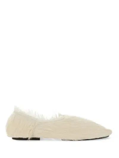 Jil Sander Low Leather Slippers In Ivory