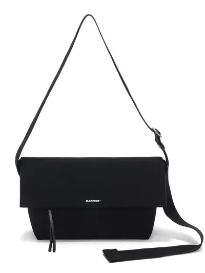 Jil Sander Mittelgrosse Utility Schultertasche In Schwarz