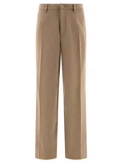 Jil Sander Melange Wool Trousers In Beige