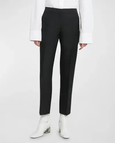 Jil Sander Mid-rise Straight-leg Ankle Trousers In Black