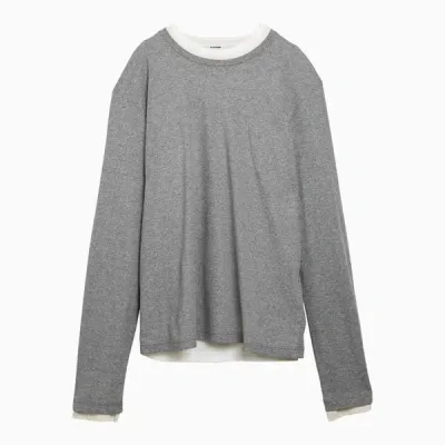 Jil Sander Multilayer Long-sleeved T-shirt In Gray