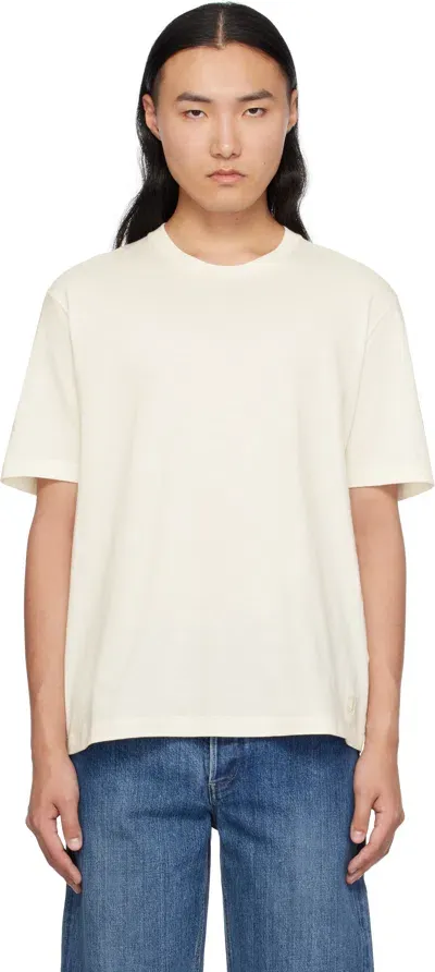 Jil Sander Off-white Cotton & Cashmere T-shirt In 107 Natural