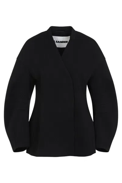 Jil Sander Oversize Sleeved Jacket In Black