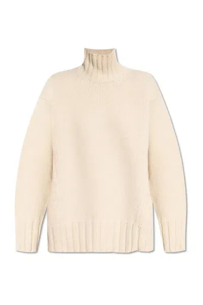 Jil Sander Woman Turtleneck Beige Size 2 Wool