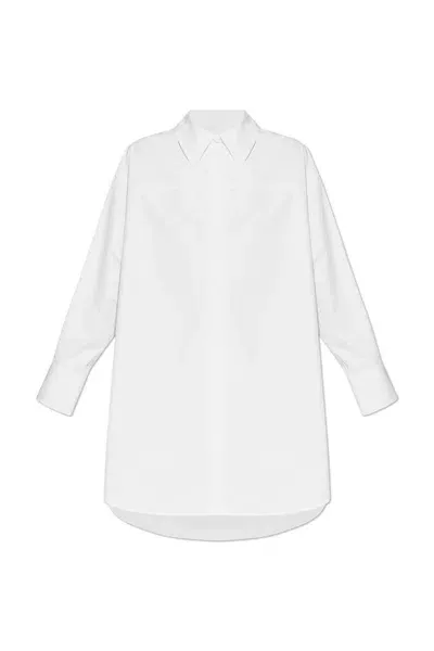 Jil Sander Oversized Poplin Shirt Dress In White