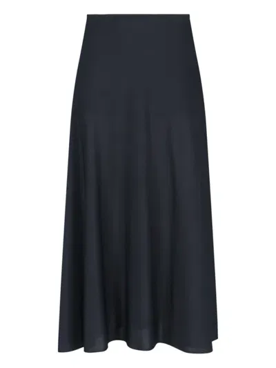 Jil Sander Pleated Midi Skirt In Negro