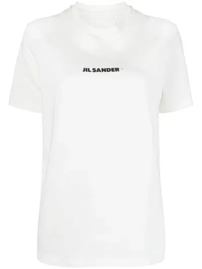 Jil Sander Plus Logo Cotton T Shirt In White