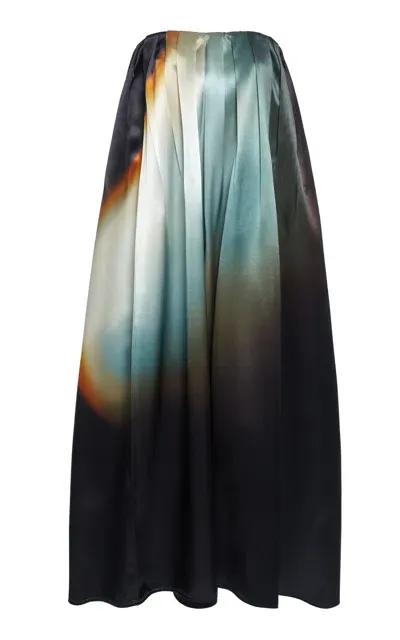 Jil Sander Printed Satin Midi Dress In Multi