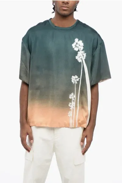 Jil Sander Printed Satin Palm Short-sleeved Top