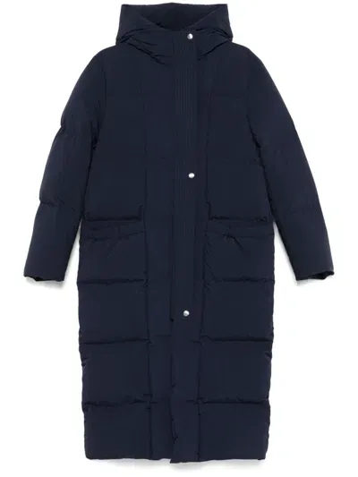 Jil Sander + Quilted Down Coat In Blue