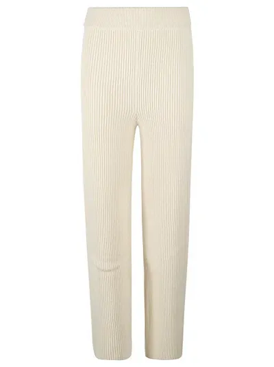 Jil Sander Ribbed Track Pants In White