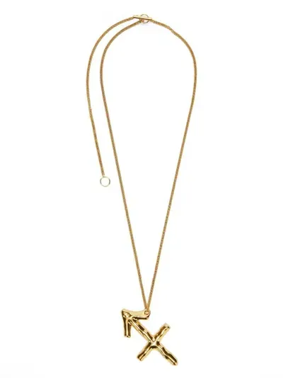 Jil Sander Sagittarius Zodiac Necklace In Golden