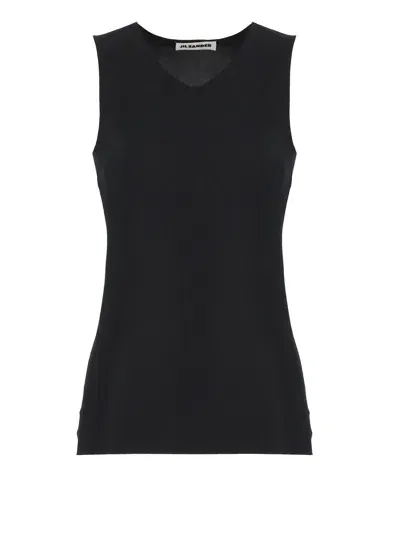 Jil Sander Crewneck Tank Top In Black