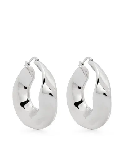 Jil Sander Sculpted Hoop Earrings In Silber