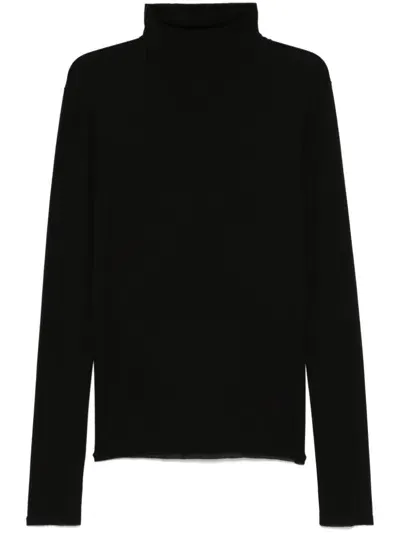 Jil Sander Silk T-shirt In Black