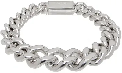 Jil Sander Silver Curb Chain Bracelet In 044 Silver