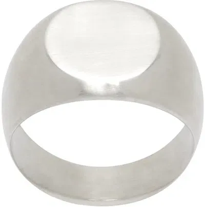 Jil Sander Silver Signet Ring In 041 Silver