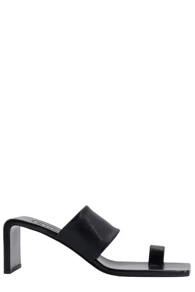 Jil Sander Single Toe Strap Mules In Black