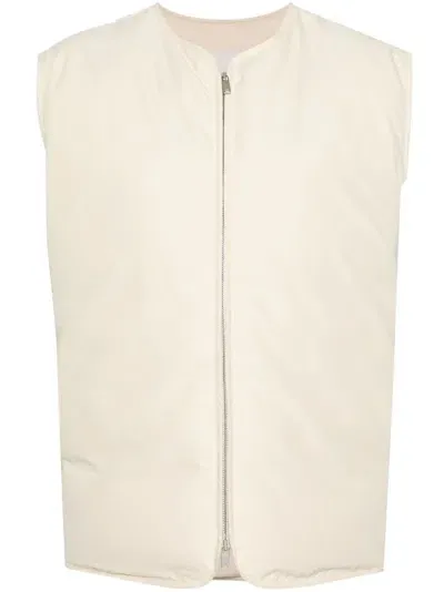 Jil Sander Padded Zip-up Gilet In Beige