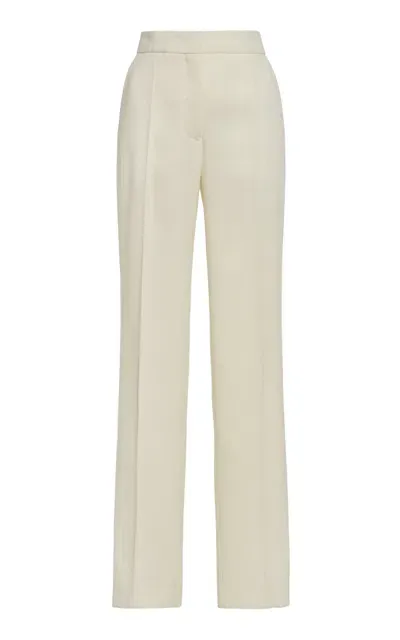 Jil Sander Slim Crepe Satin Straight-leg Pants In Neutral