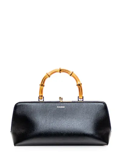 Jil Sander Goji Bamboo Small Bag In Black