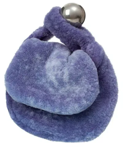 Jil Sander Sphere Fur Bag In Purple