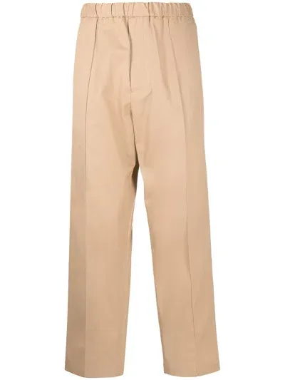 Jil Sander Straight-leg Cropped Trousers In 褐色