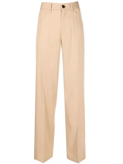 Jil Sander Straight-leg Wool Trousers In Brown