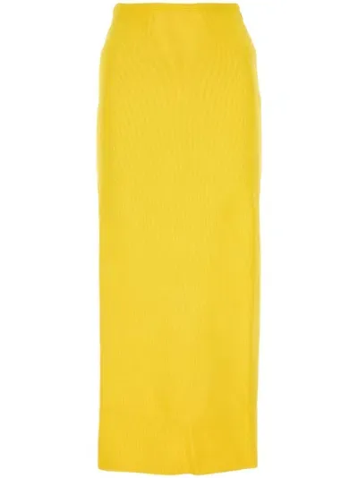 Jil Sander Straight Midi Skirt In Yellow