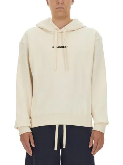 Jil Sander Sweatshirt With Logo In Beige