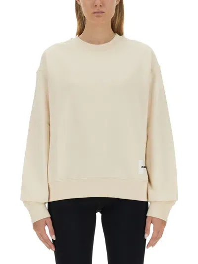 Jil Sander Sweatshirt With Logo Patch In Yellow