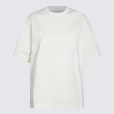 Jil Sander White Cotton T-shirt In Beige