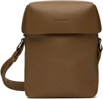 Jil Sander Tan Lid Small Bag In 224 Tobacco