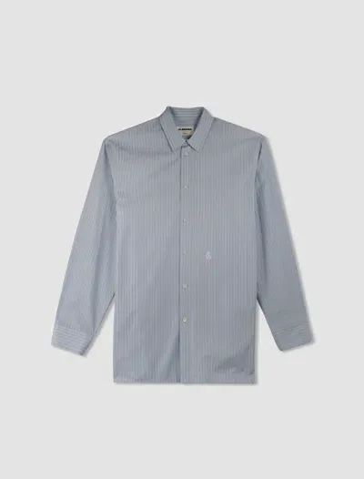 Jil Sander Thursday Stripes Shirt In Transparent Sky