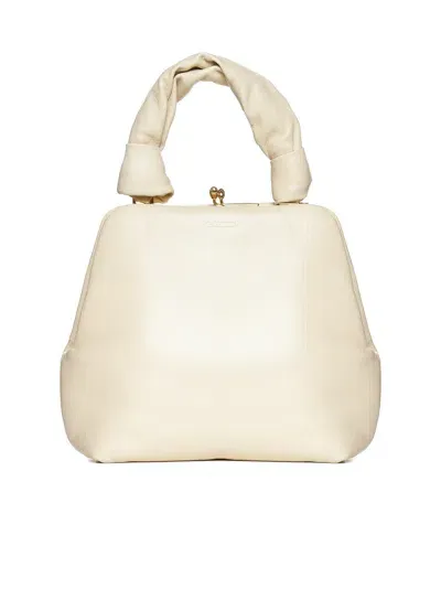 Jil Sander Logo Detailed Tote Bag In Beige