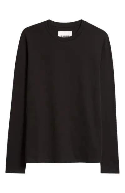 Jil Sander Universal Consciousness Long Sleeve Graphic T-shirt In Black