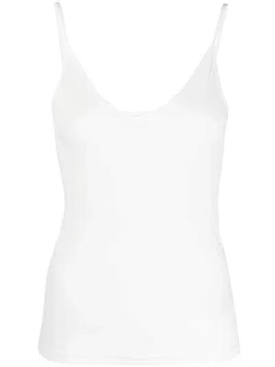 Jil Sander V-neck Plain Tank Top In White