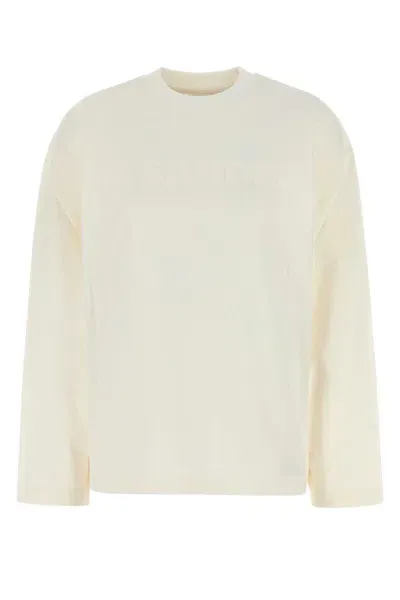 Jil Sander White Cotton T-shirt In Porcelain