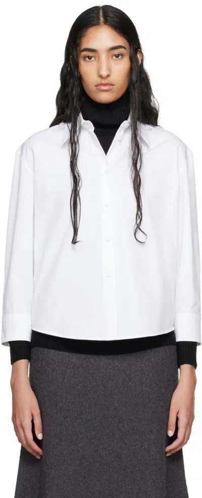 Jil Sander White Cropped Shirt In 100 Optic White