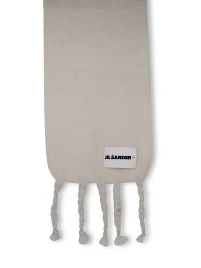 Jil Sander White Mohair Blend Scarf