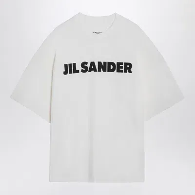 Jil Sander White Wide T Shirt With Logo