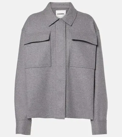 Jil Sander Wool-blend Shirt In Grey