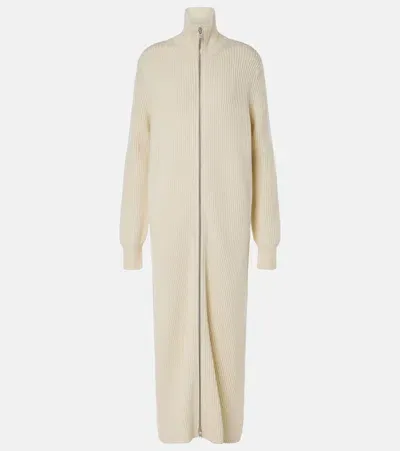 Jil Sander Wool Cardigan In 106 Eggshell