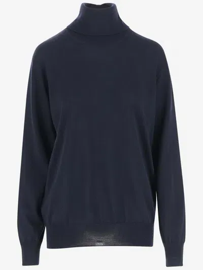 Jil Sander Wool Pullover In Navy