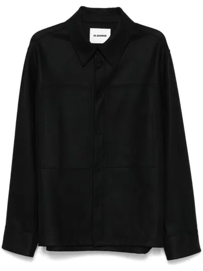 Jil Sander Wool Shirt In Black