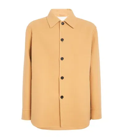 Jil Sander Wool Shirt Jacket In Brown