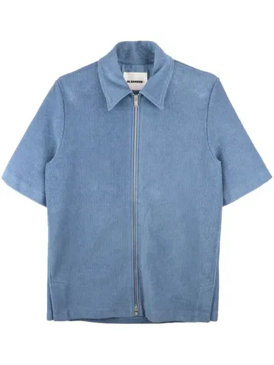 Jil Sander Zip-up Shirt In ブルー